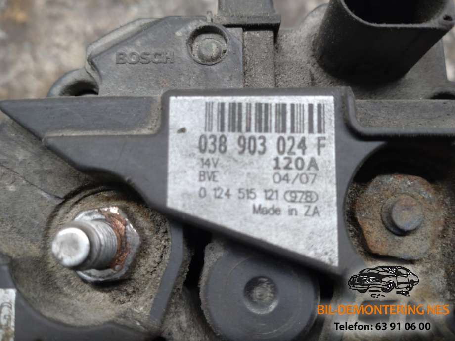 Dynamo diesel til VW Transporter / Caravelle 2003-2009 (Fase 1) (T5) (T5) 