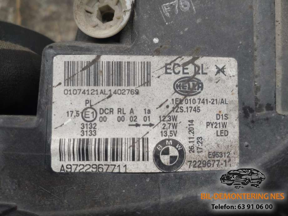 Frontlykt venstre xenon til BMW 1-Serie 2011-2015 (Fase 1) (F20/F21) (F20/F21) (63117296913|)