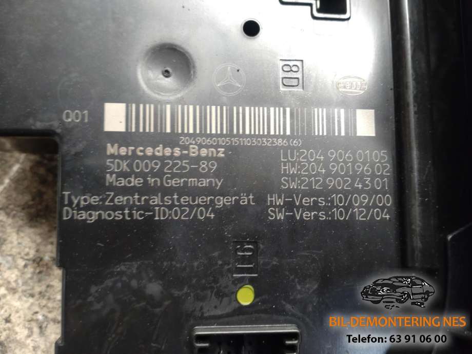 Styreenhet (SAM - Signal Acquisition Module) til Mercedes C-Klasse 2007-2011 (Fase 1) (W204) (W204) (A2049065402|A2049004803|A2049005501)