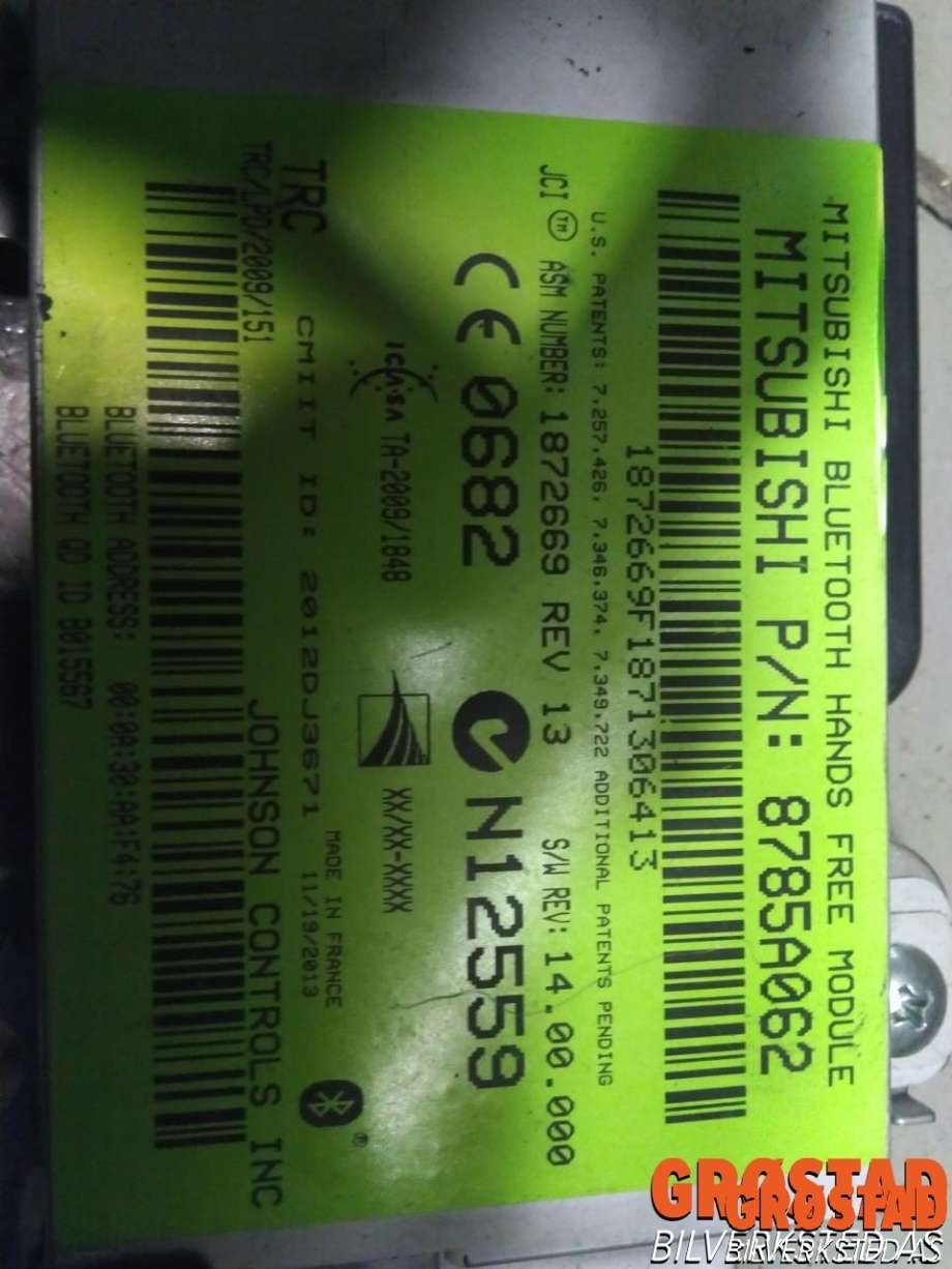 Styreenhet bluetooth til Mitsubishi Pajero 2007-2016 (Type IV, Fase 1)  (1000|8785A062|)