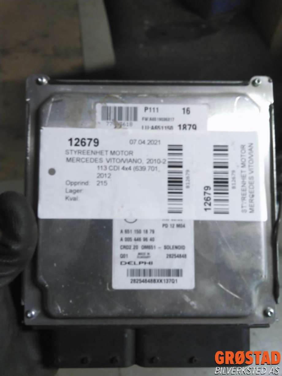 Styreenhet motor til Mercedes Vito/Viano 2010-2014 (Fase 2) (W639) (W639) (A6398690020|)