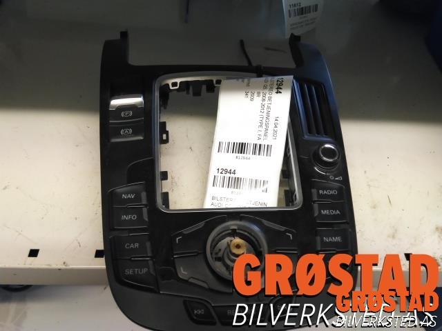 Bilstereo betjeningspanel til Audi Q5, 2008-2012 (Type I, Fase 1)  (8T0919609WFX)