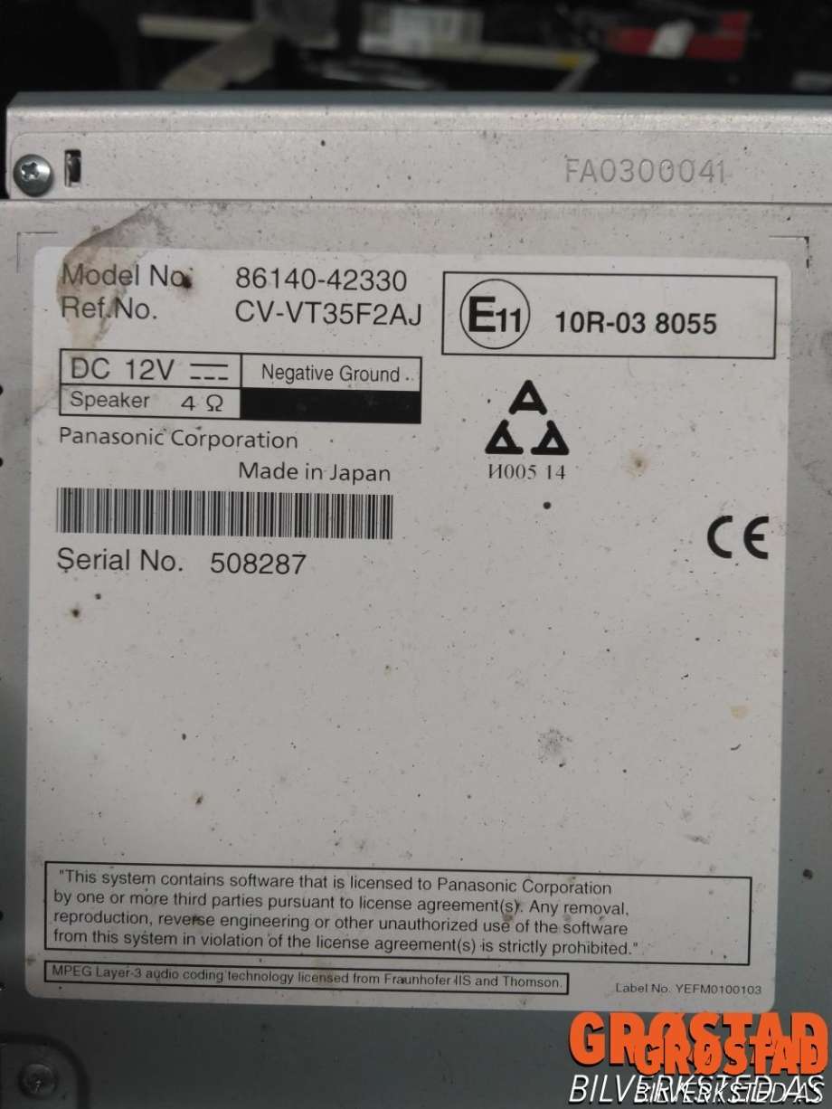 Bilstereo navigasjon til Toyota RAV4 2016-2019 (Type IV, Fase 2)  