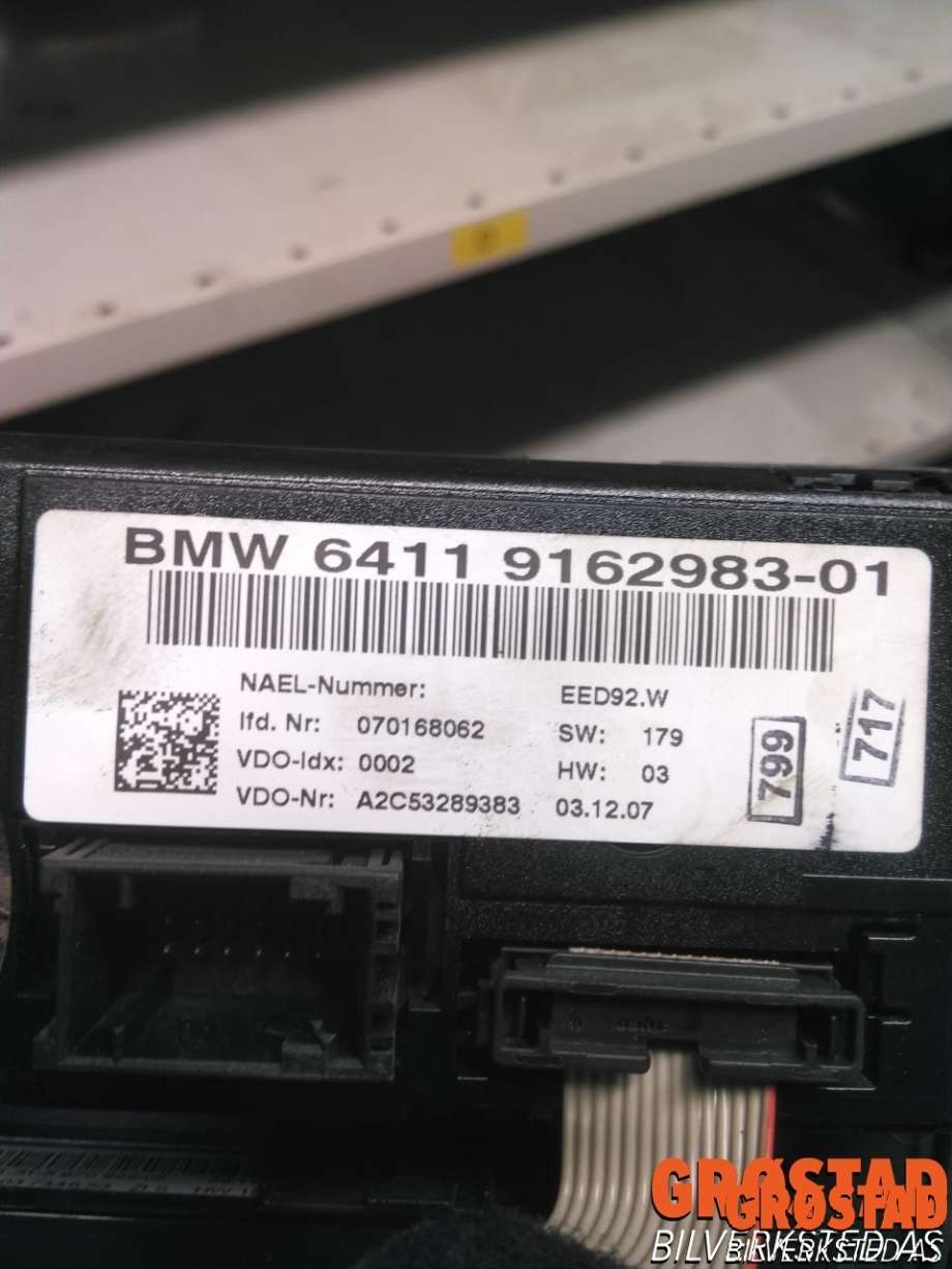 Varmeapparat betjening til BMW 1-Serie 2004-2011 (E81/E82/E87/E88) (E81/E82/E87/E88) (A2C53289383|)