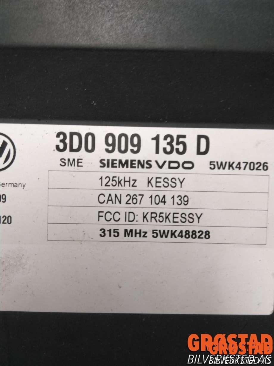 Styreenhet nøkkelfri/keyless til Porsche Cayenne 2002-2006 (Fase 1) (9PA) (9PA) (3D0 909 135 D|)