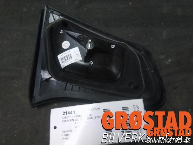 Baklykt høyre indre til Citroën C3 2010-2016 (Type II)  (98 039 342 80|)