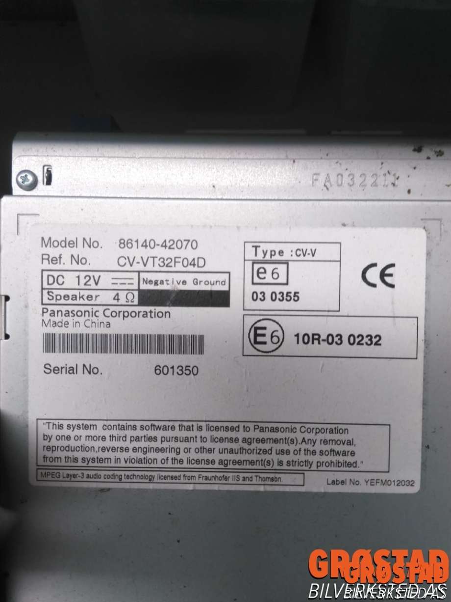 Bilstereo navigasjon til Toyota RAV4 2013-2015 (Type IV, Fase 1)