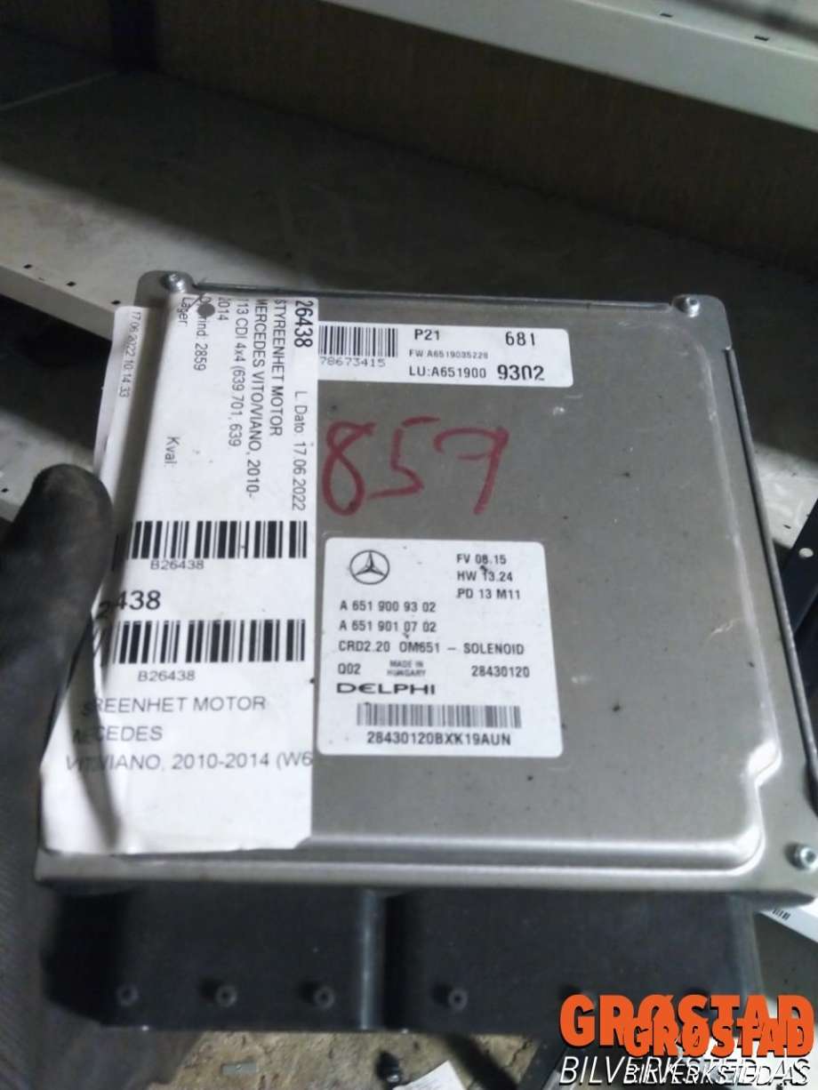 Styreenhet motor til Mercedes Vito/Viano 2010-2014 (Fase 2) (W639) (W639) 