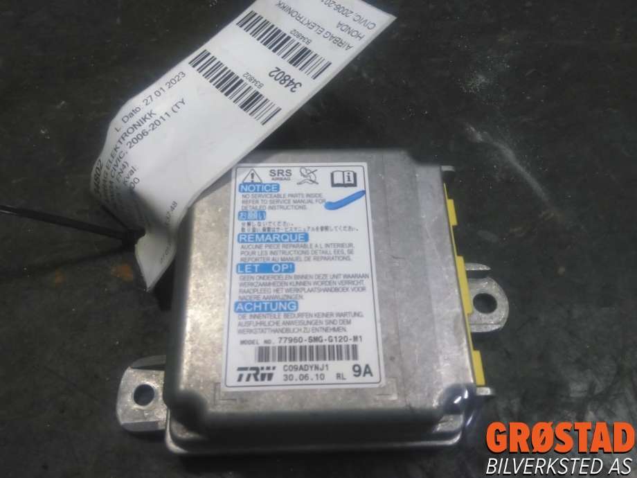 Airbag elektronikk til Honda Civic 2006-2011 (Type VIII) (77960-SMG-G120-M1|)