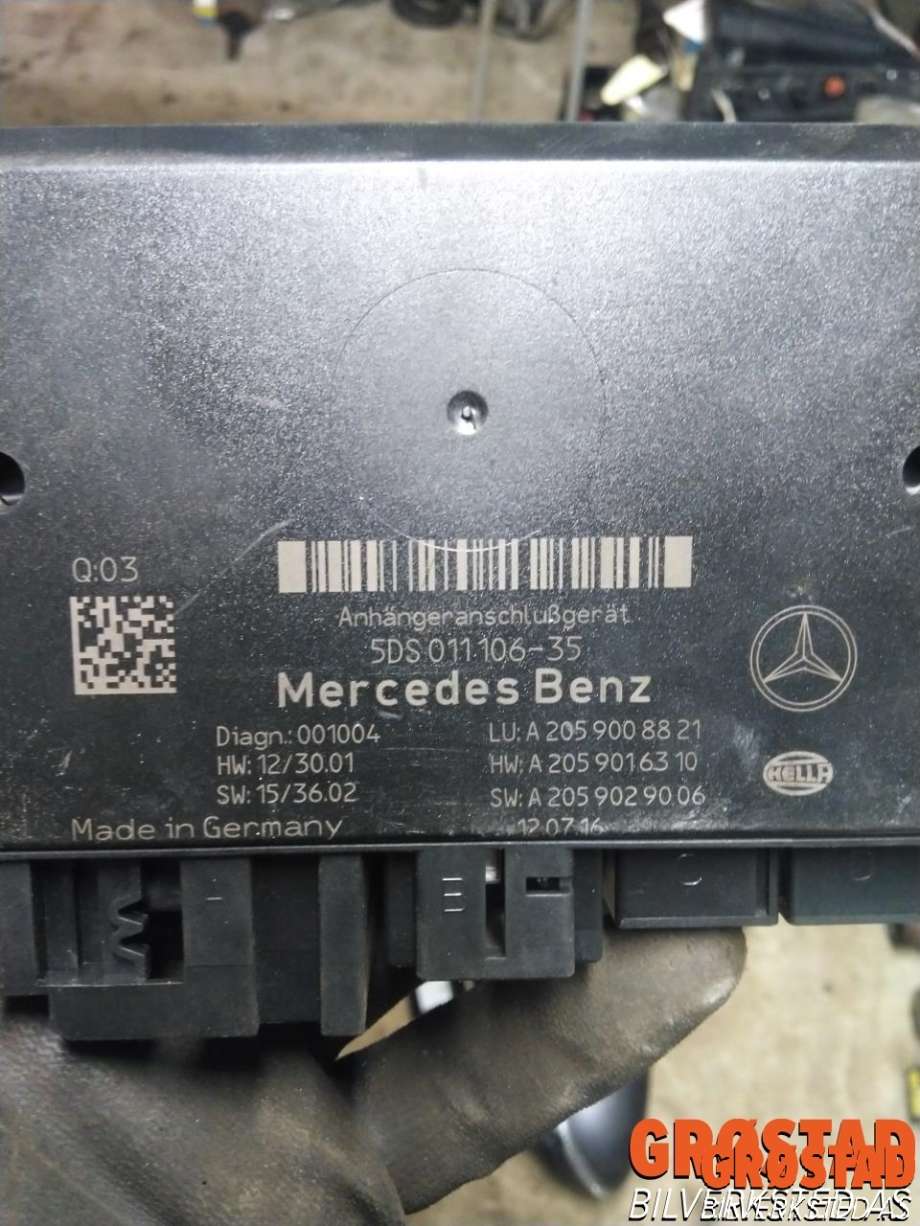 Styreenhet hengerfeste til Mercedes C-Klasse 2014-2018 (Fase 1) (W205) (W205) (5DS011106-35|A205900821|A2059016310)