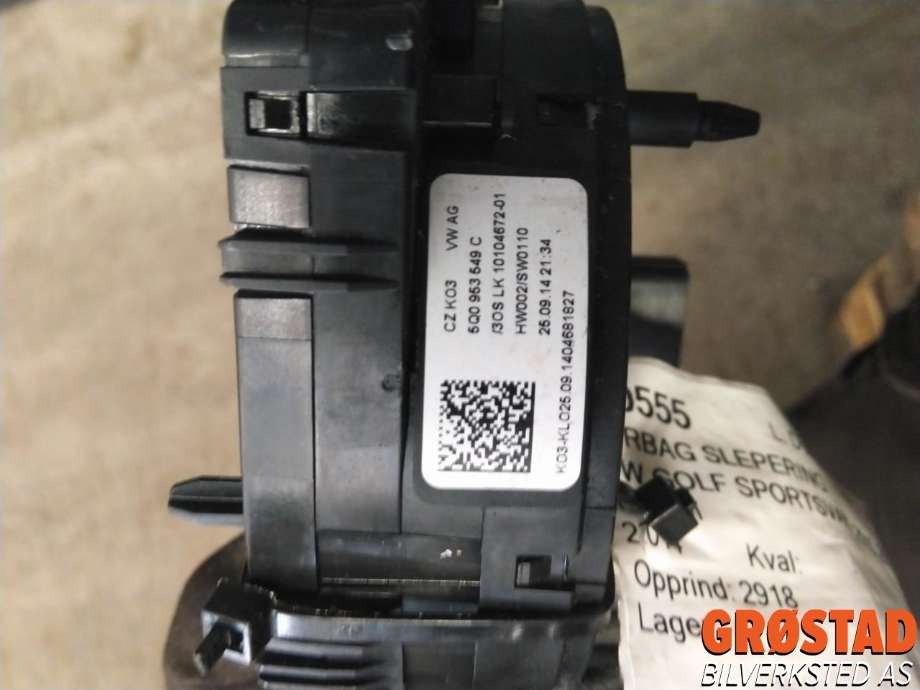 Airbag slepering til VW Golf Sportsvan 2014-2018 (5Q0 953 549 E|5Q0 953 549 C|)