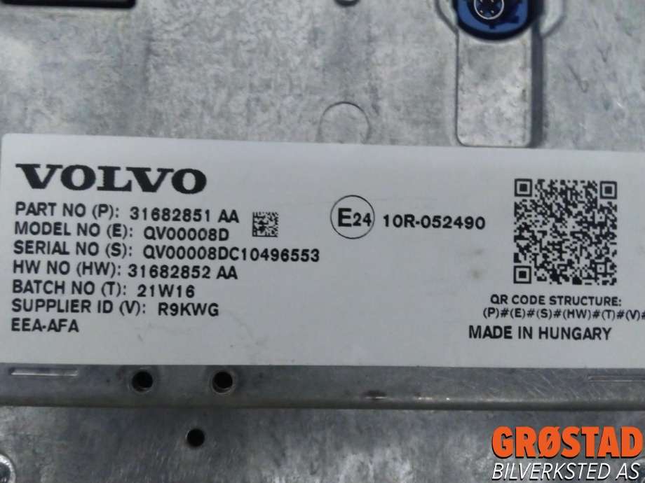 Bilstereo navigasjon skjerm til Volvo XC40 2018-2024  (36010873|)