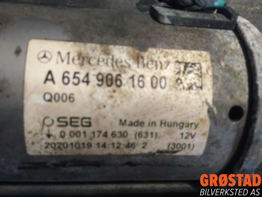 Starter diesel til Mercedes Vito 2014-->> (W447) (W447) (A 654 906 14 00|A 654 906 16 00|NBS-4147)