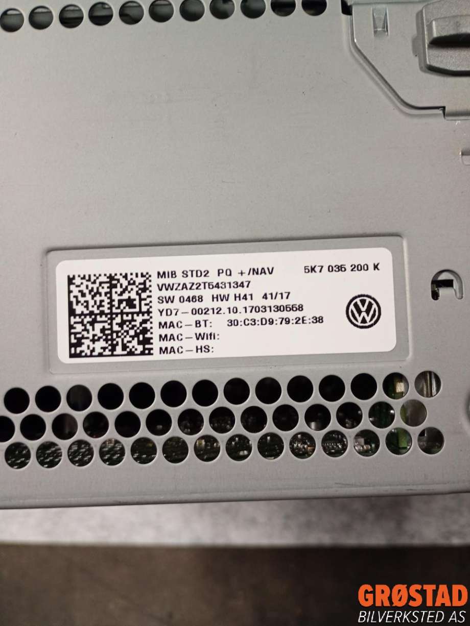 Bilstereo navigasjon skjerm til VW Caddy 2015-2020 (Type III, Fase 3) (5K7 035 200 K|5K7 035 200 KX|)