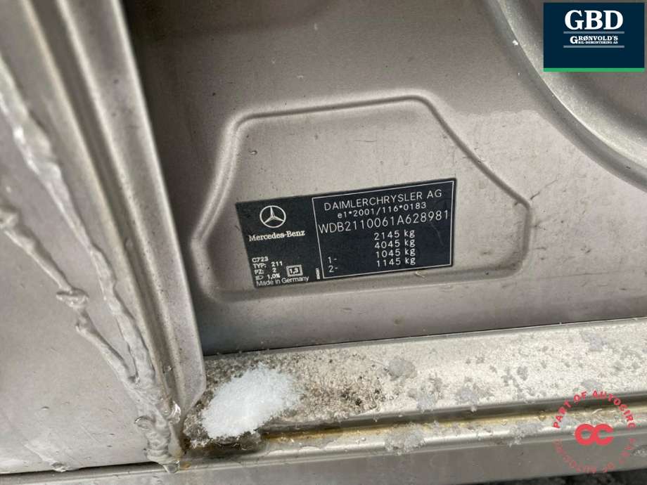 Mercedes E-Klasse 2002-2006 (Fase 1) (W211) (W211), Motorkode: 646 961, Girkassekode: 