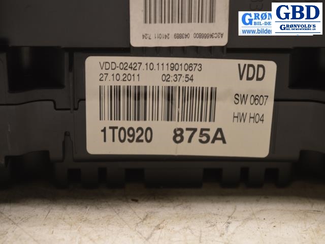 VW Touran, 2010-2015 (Type I, Fase 3) (VDO|1T0 920 875 AX|1T0920875A)