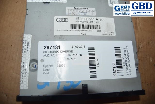 Audi A8, 2003-2010 (Type II) (AUDI|4E0 057 111 FX|4E0 035 110 A)