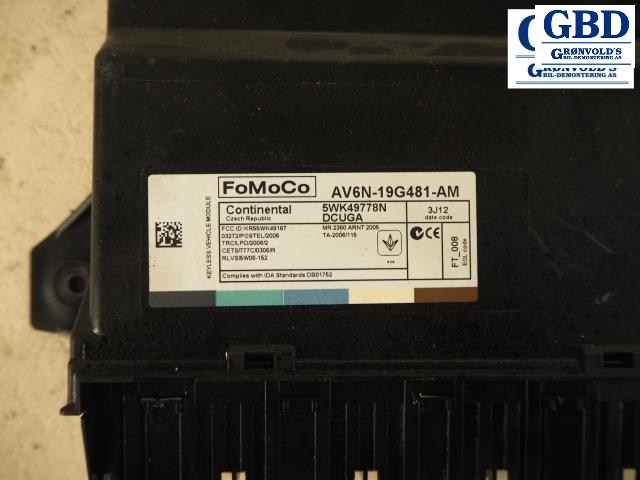 Ford Focus, electric, 2012-2018 (FOMOCO|AV6N-19G481-AM)