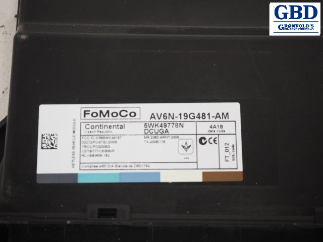 Ford Focus, electric, 2012-2018 (FOMOCO|AV6N-19G481-AM|5WK49778N)