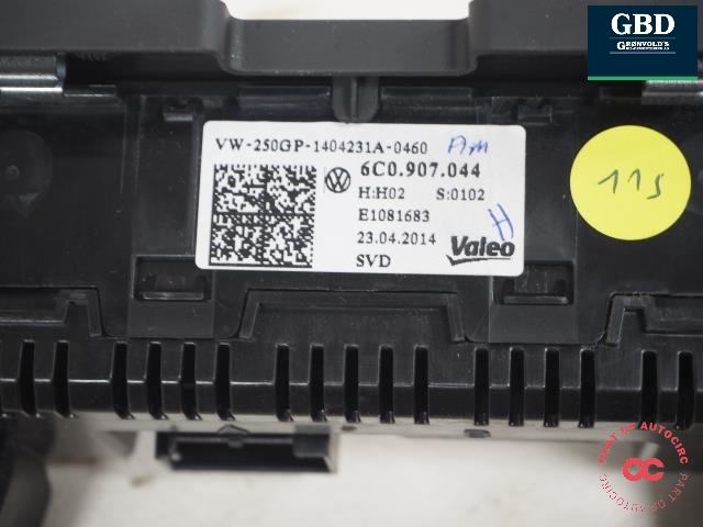 Varmeapparat betjening til VW Polo 2014-2017 (Type V, Fase 2)  (VALEO|6C0 907 044 A|6C0 907 044 D|6C0 907 044)