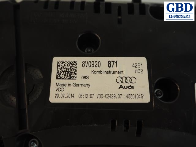 Audi A3, 2012-2016 (Type III, Fase 1) (8V0 920 871)