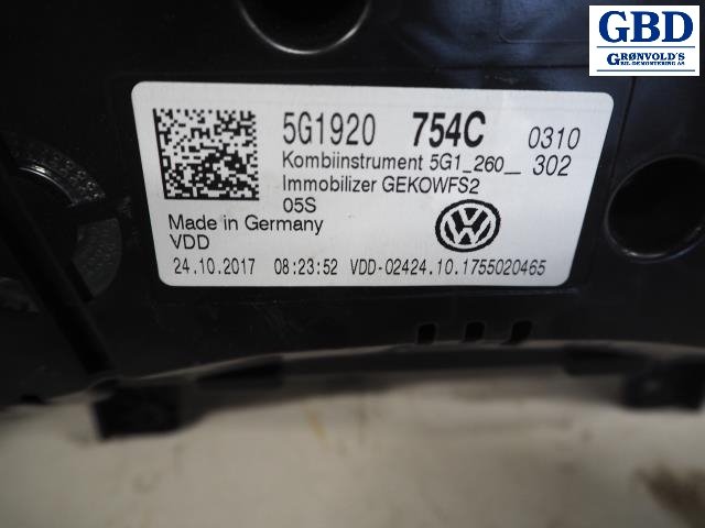 VW Golf VII, 2017-2020 (Fase 2) (5G1 920 754 C|561 260 302)