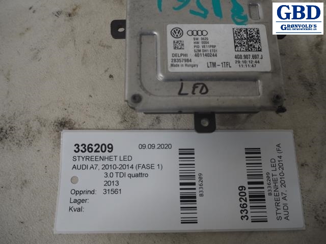 Audi A7, 2010-2014 (Type I, Fase 1) (DELPHI|4G0 907 697 F |4G0.907.697.J|28357984)