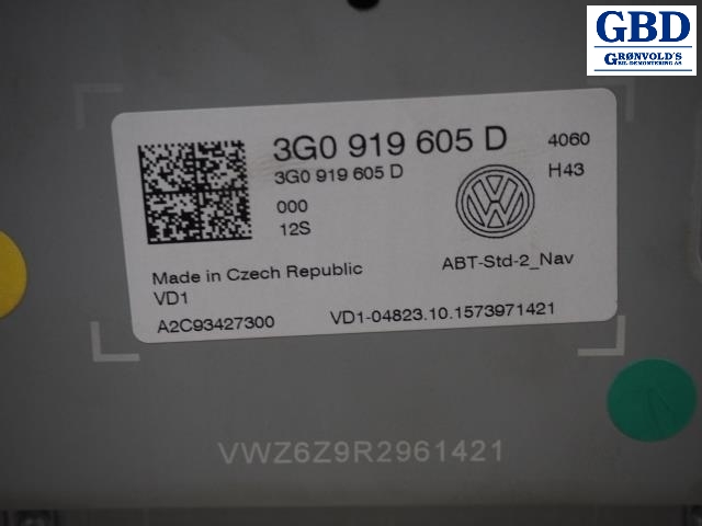 VW Golf VII, 2012-2017 (Fase 1) (3G0 919 605 D)