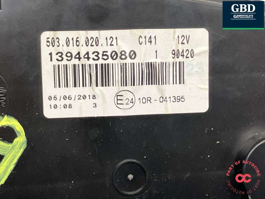 Instrumentpanel til Peugeot Boxer 2014-->> (Type III, Fase 2) (6106 ZR|6103 NT|503016020121 1394435080)