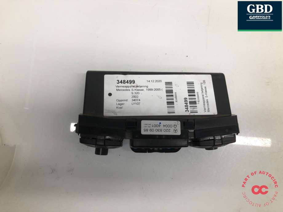 Varmeapparat betjening til Mercedes S-Klasse 1999-2005 (W220) (W220) (2208300985|)
