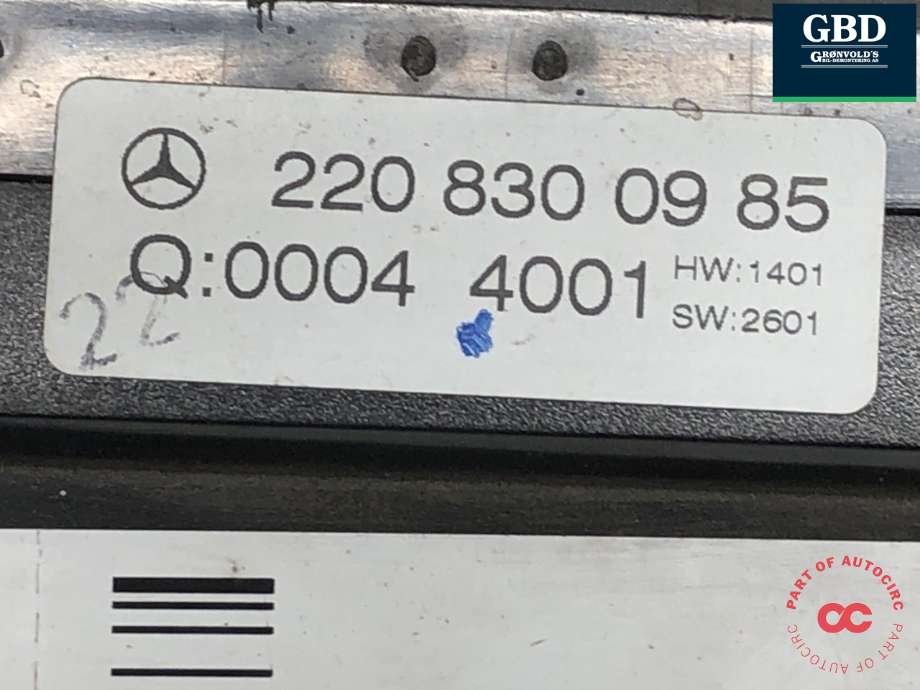 Varmeapparat betjening til Mercedes S-Klasse 1999-2005 (W220) (W220) (2208300985|)
