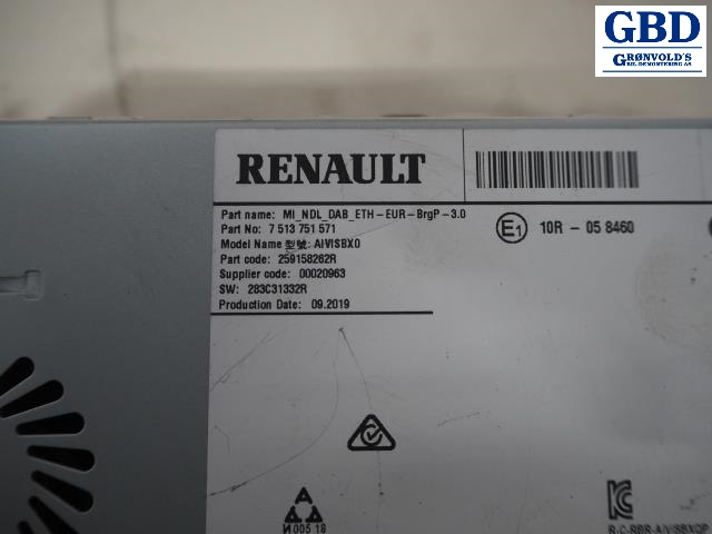 Renault Zoe, 2019- (Fase 2) (BOSCH|7 513 751 571|259158262R)