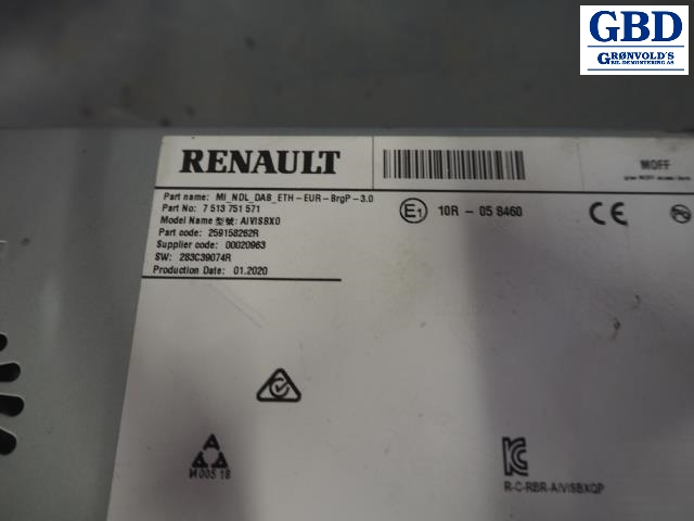 Renault Zoe, 2019- (Fase 2) (259158262R)