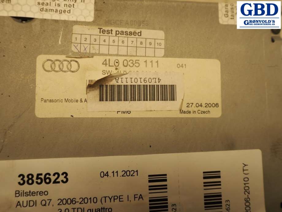 Audi Q7, 2006-2010 (Type I, Fase 1) (4L0 057 111  X|4L0910111A)