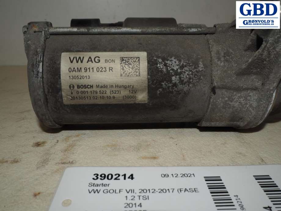 VW Golf VII, 2012-2017 (Fase 1) (0AM 911 023 R|0AM 911 023 RX|0AM911023N|0001179522)