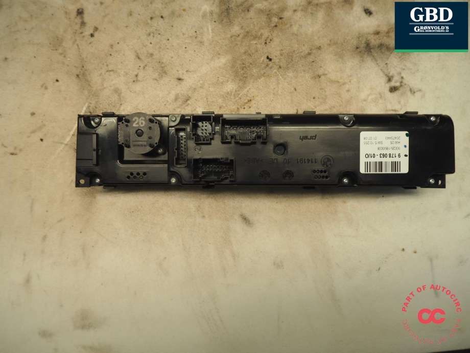 Varmeapparat betjening til BMW X6 2008-2014 (E71/E72) (E71/E72) (64 11 9 178 063|9 178 063 -01|64 11 9 310 446)