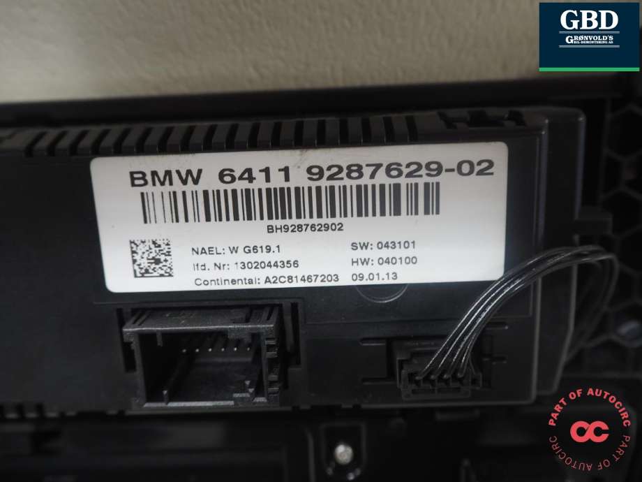 Bilstereo betjeningspanel til BMW X3 2010-2017 (F25) (F25) (BMW|61 31 9 351 155|64 11 9 312 722|6411 9287629-02)