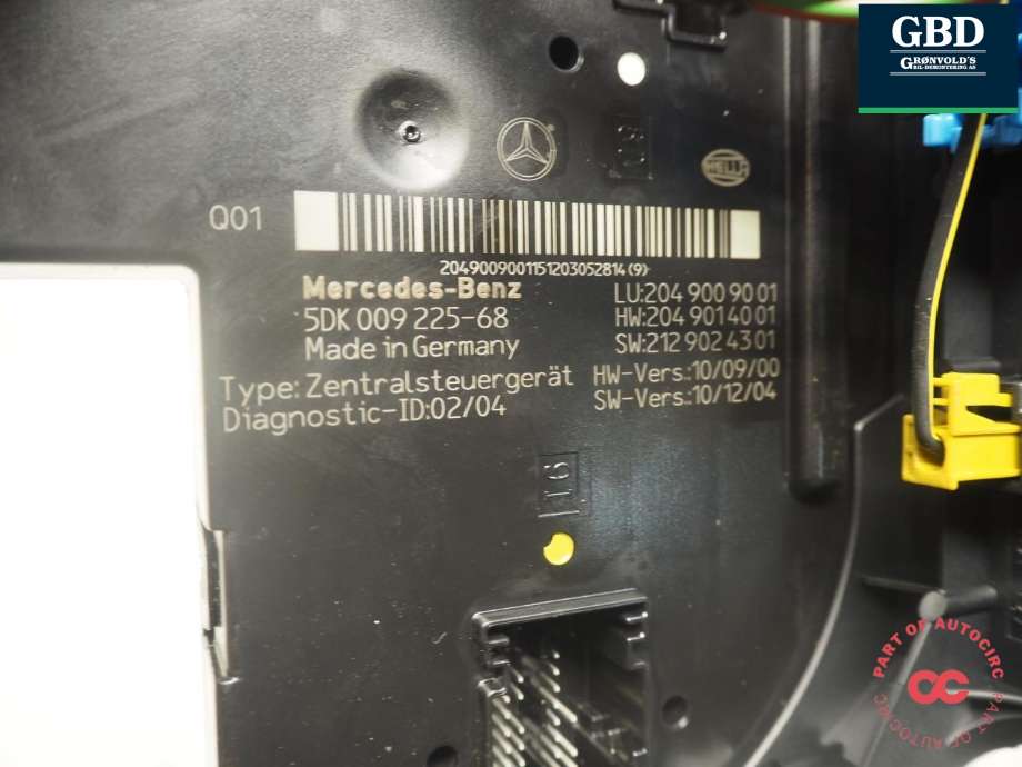 Styreenhet (SAM - Signal Acquisition Module) til Mercedes GLK 2008-2015 (X204) (X204) (A 204 900 91 01|A 204 900 42 03|5DK 009 225-68)