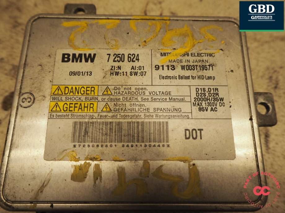 Styreenhet xenon/ballast til BMW 7-Serie 2009-2015 (F01/F02/F03/F04) (F01/F02/F03/F04) (63 11 7 318 327|63 11 7 237 647|7 250 624)