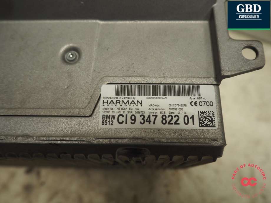 BMW 3-Serie, 2012-2018 (F30/F31/F34) (65 12 6 826 790|9 347 822 01)