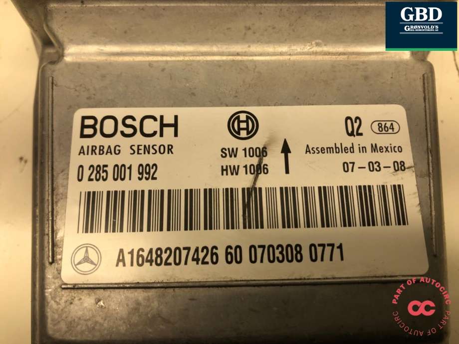Airbag elektronikk til Mercedes GL 2006-2012 (X164) (X164) (BOSCH|A 164 820 57 85|A 164 820 96 85|A 164 820 74 26)