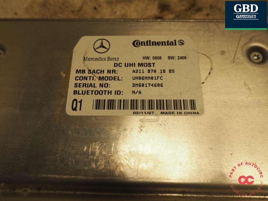 Styreenhet bluetooth til Mercedes GL 2006-2012 (X164) (X164) (A 211 870 39 26|A 211 870 18 85|)