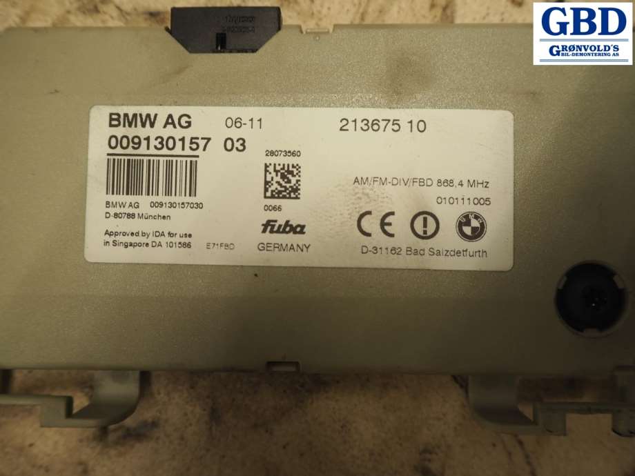 BMW X6, 2008-2014 (E71/E72) (65 20 9 130 157|009130157 03)