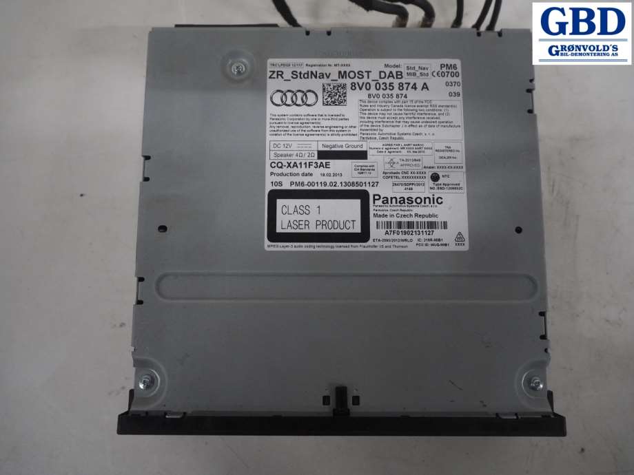 Audi A3, 2012-2016 (Type III, Fase 1) (PANASONIC|8V0 035 874 A)