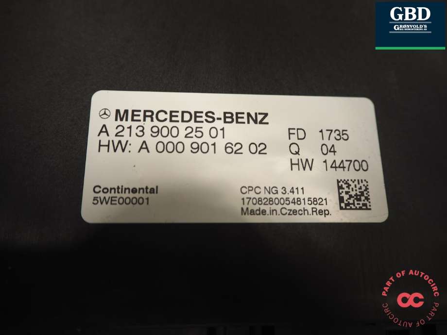 Styreenhet girkasse til Mercedes E-Klasse 2016-2023 (W213) (W213) (A 213 900 25 01|A 213 900 25 01 80|)