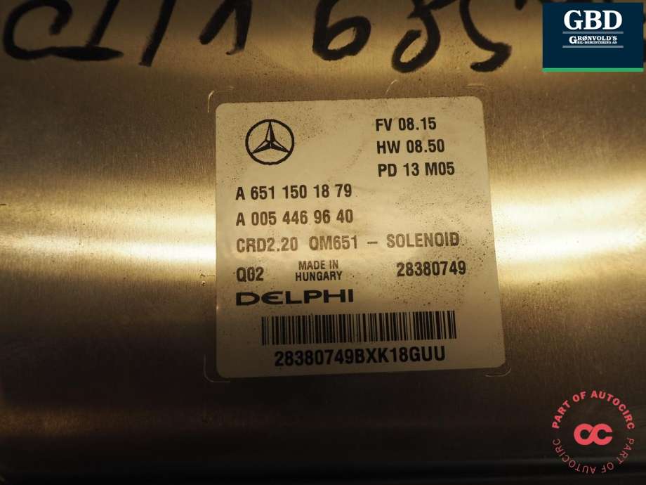 Styreenhet motor til Mercedes Vito/Viano 2010-2014 (Fase 2) (W639) (W639) (DELPHI|A 651 150 18 79|A 651 900 93 02|A 651 150 18 79 80|A 005 446 96 40)