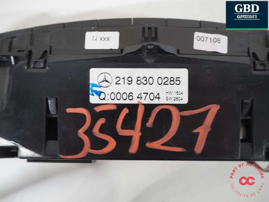 Varmeapparat betjening til Mercedes CLS 2004-2010 (C219) (C219) (A 219 830 02 85|A 219 830 15 85|)