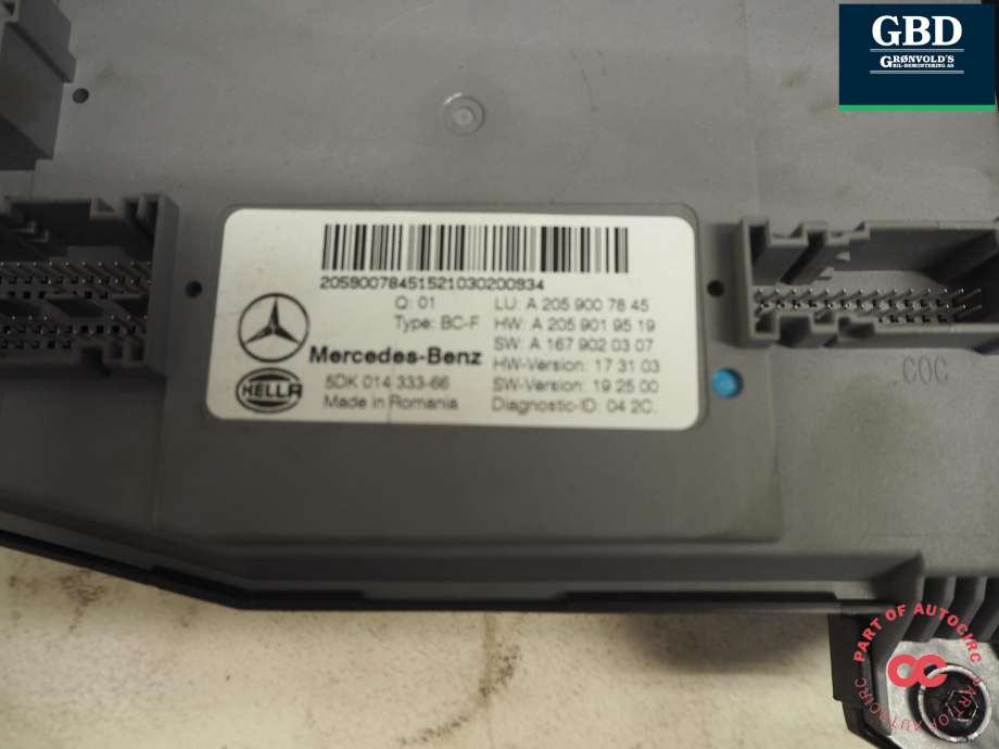 Styreenhet (SAM - Signal Acquisition Module) til Mercedes EQC 2019-->> (A 205 900 78 45|A 205 900 78 45 80|A 1679020307|A 2059019519)