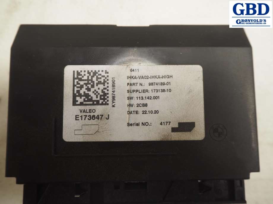 BMW X1, 2015-2022 (F48) (64 11 9 874 189|9874189 01)