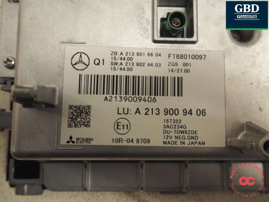 Bilstereo navigasjon skjerm til Mercedes E-Klasse 2016-2023 (W213) (W213) (A 213 900 94 06|A 213 900 85 18|A2139024403| A2139016604)